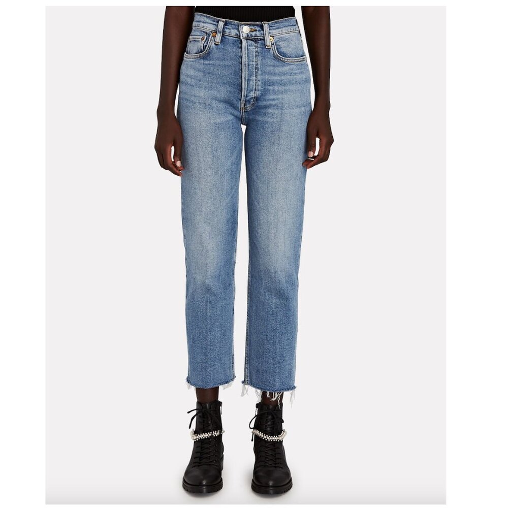 Re/Done High Rise Stove Pipe Jeans